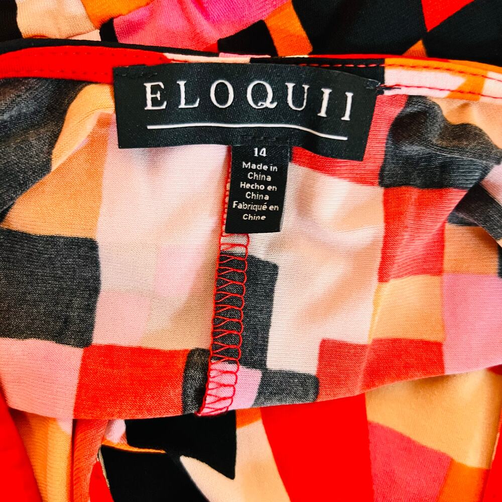 Eloquii Multicolored Print Keyhole Front Dress Si… - image 5